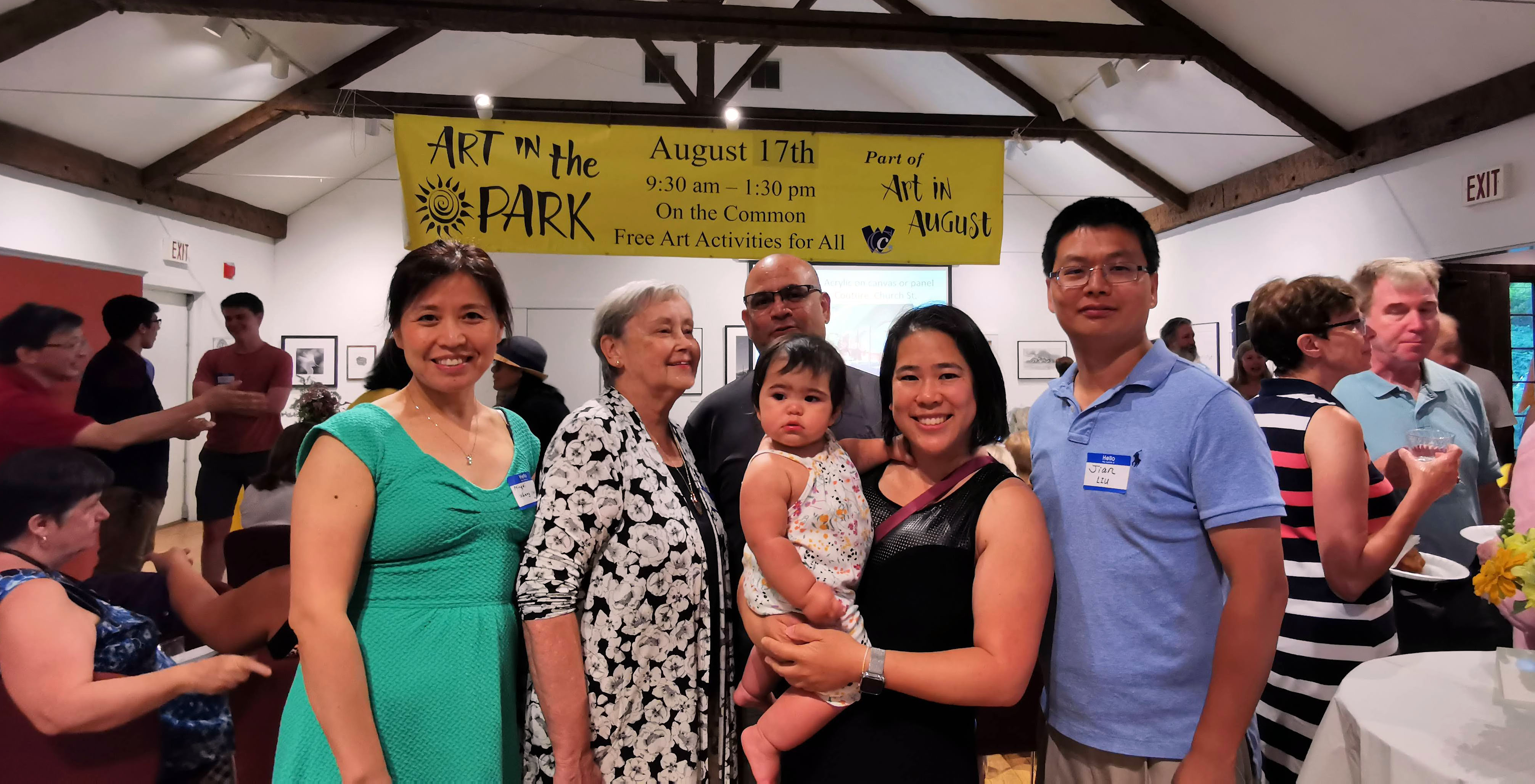 Lisa Wong and family with WCC members, Art in August 2019