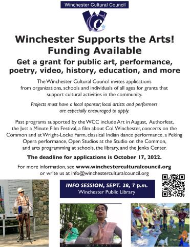 Get a Winchester Cultural Council grant in 2022
