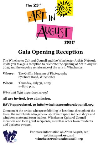 Art in August Reception Invitation