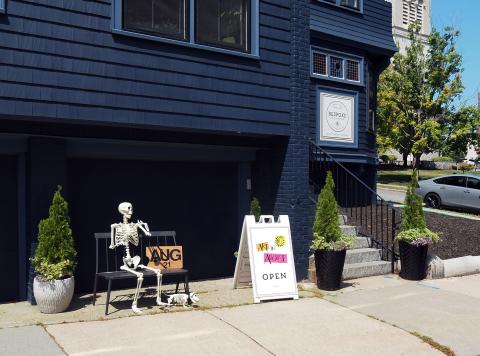 Sign and Skeleton for Art in August