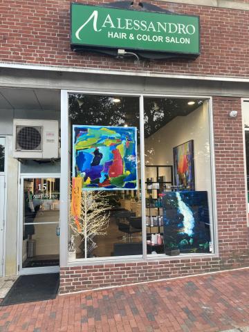 Painting by Alex Sarra at Alessandro Salon