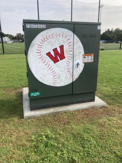 Utility box with "W" baseball