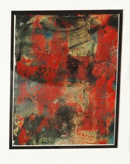 Red abstract painting, Brioch Ochoa