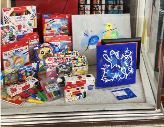 Art in August 2025 window display