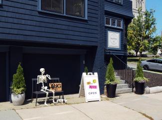 Sign and Skeleton for Art in August