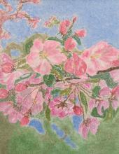 Trish Gannon painting of pink flowers