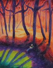 Dan Brenton painting: "Read in the Woods"